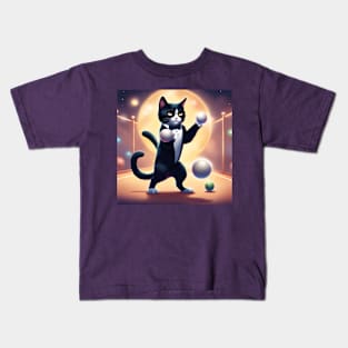 Pickleball Cat Kids T-Shirt